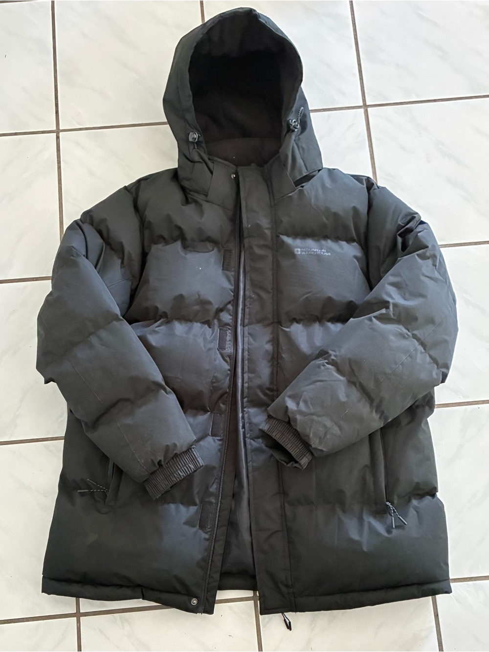 Men's Black Hooded Puffer Coat - Insulated Winter Jacket